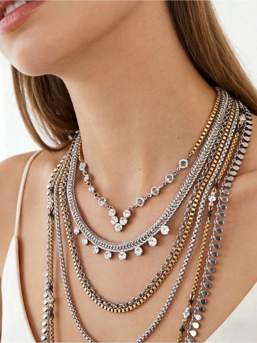 Zara Multi-Layer Mixed Metal Necklace - Silver & Gold